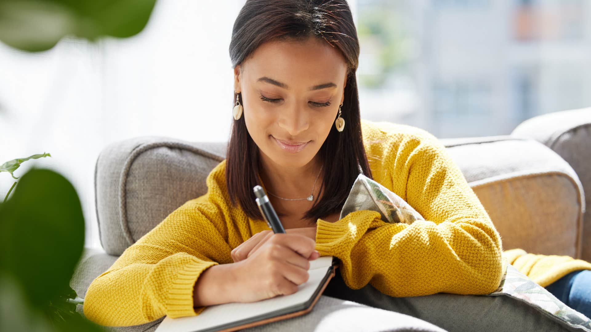 woman who loves herself and started journaling