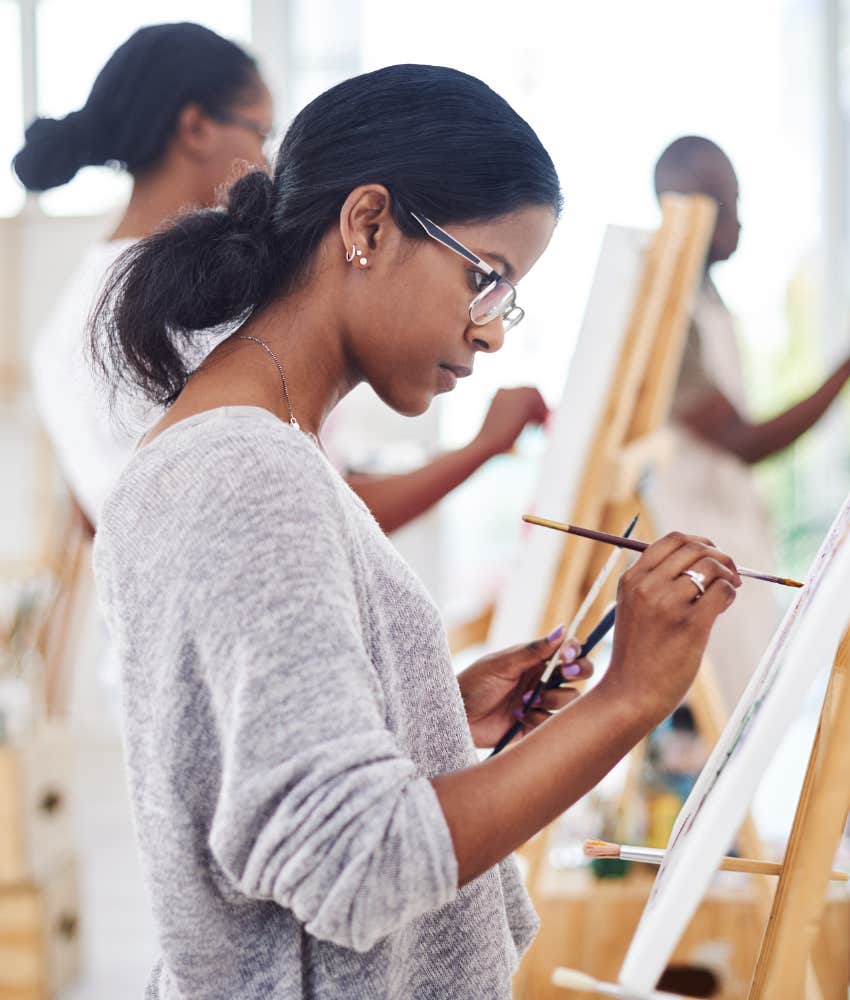 Lonely person creates art