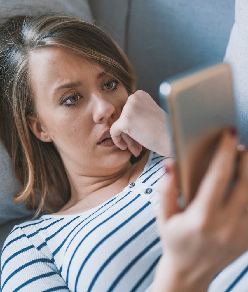 Lonely person needs social media break