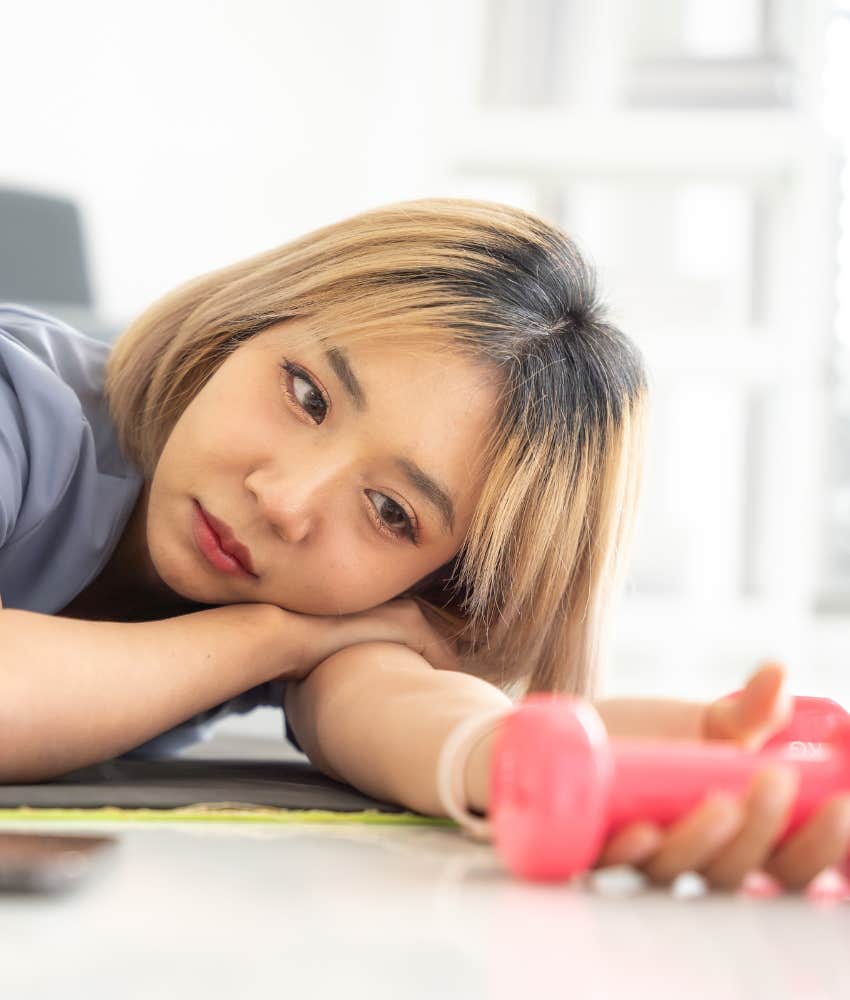 Person starts small workout