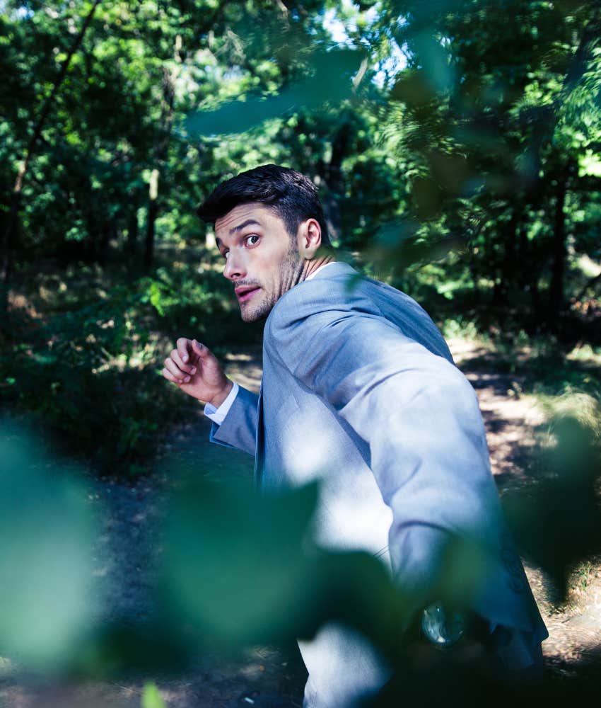 Single man being chased