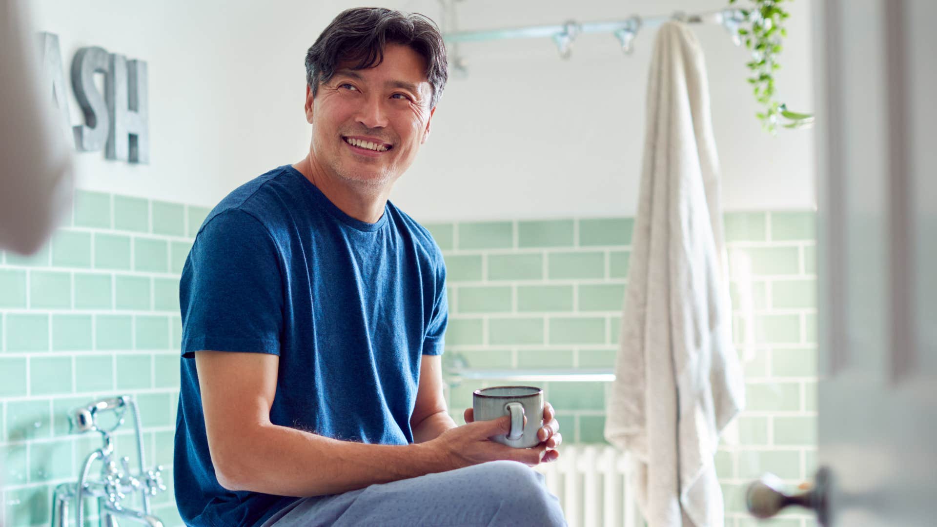 middle class man with more than one bathroom in his house