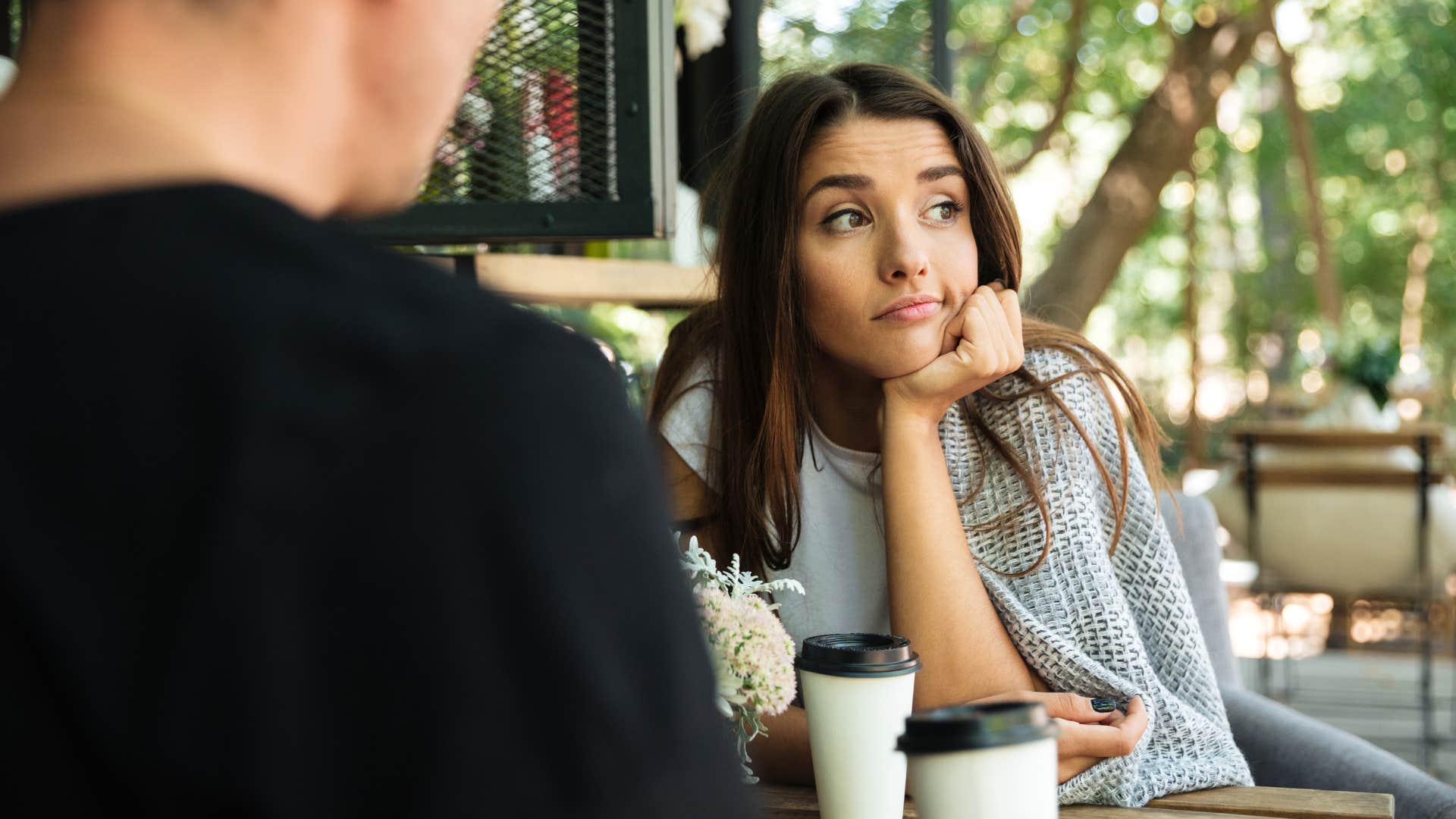 woman judging man for his determination