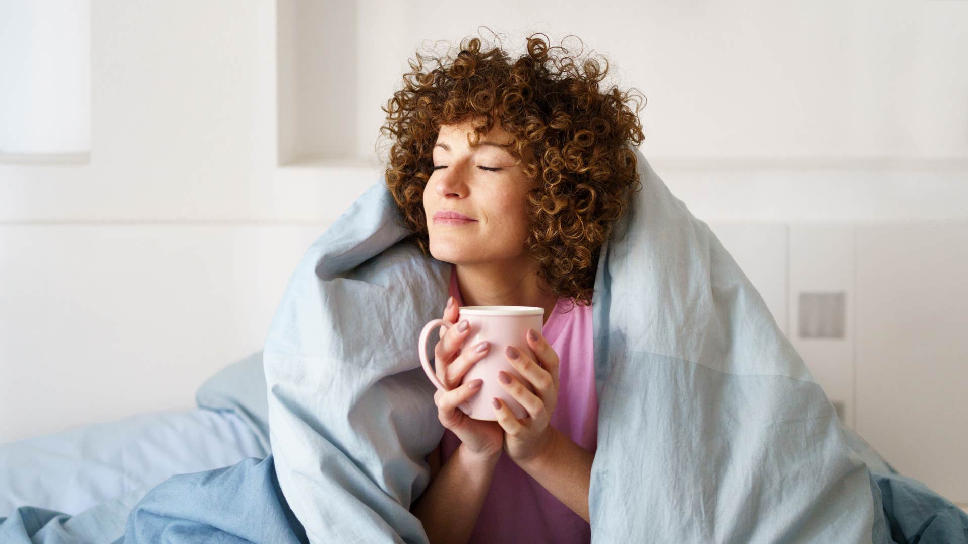 Person manifests peace thru drinking tea