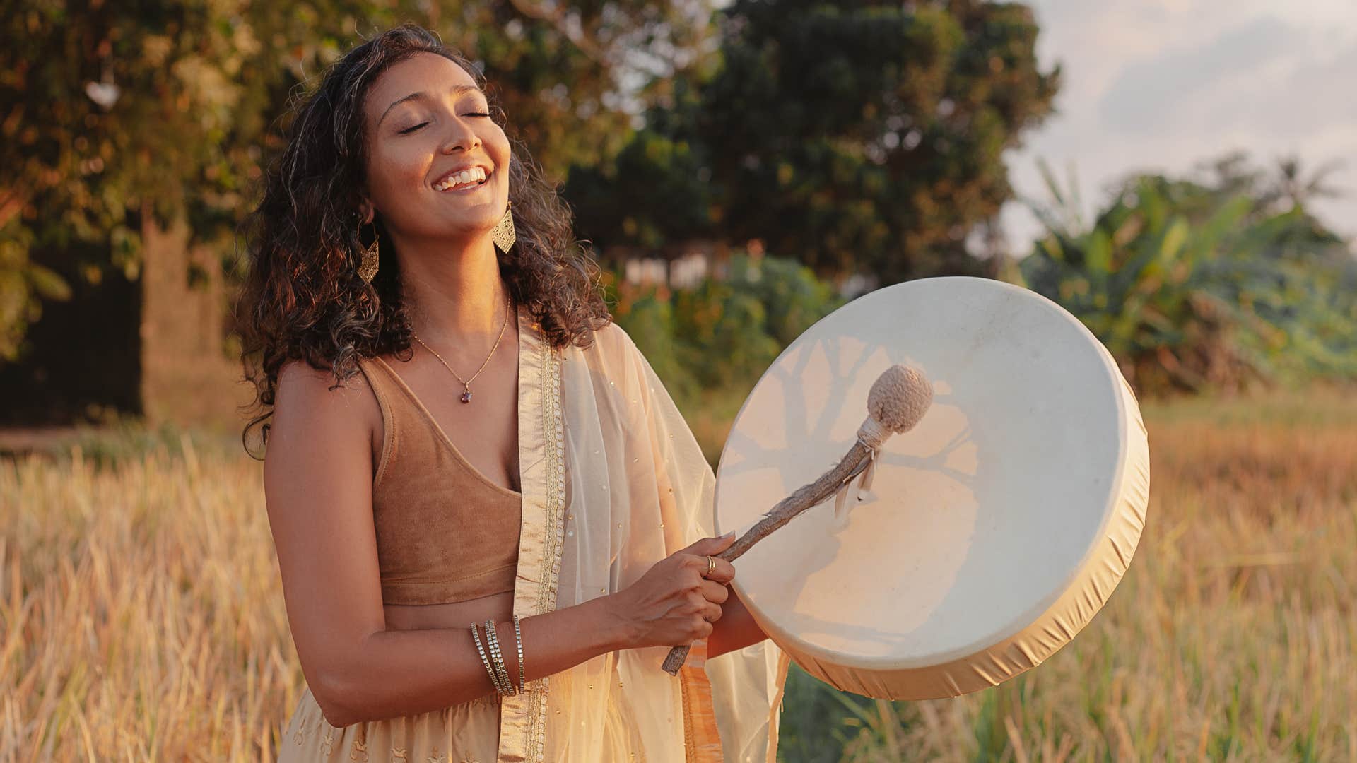 Person meditates on sound