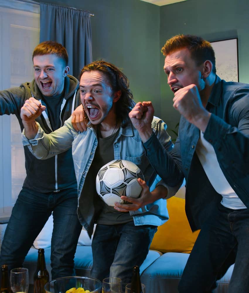 men watching sports