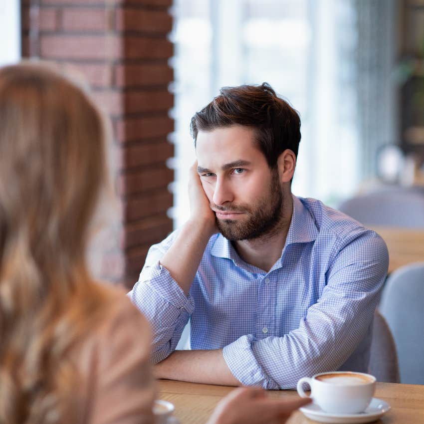 man who is losing himself in his relationship as he is not going without his partner