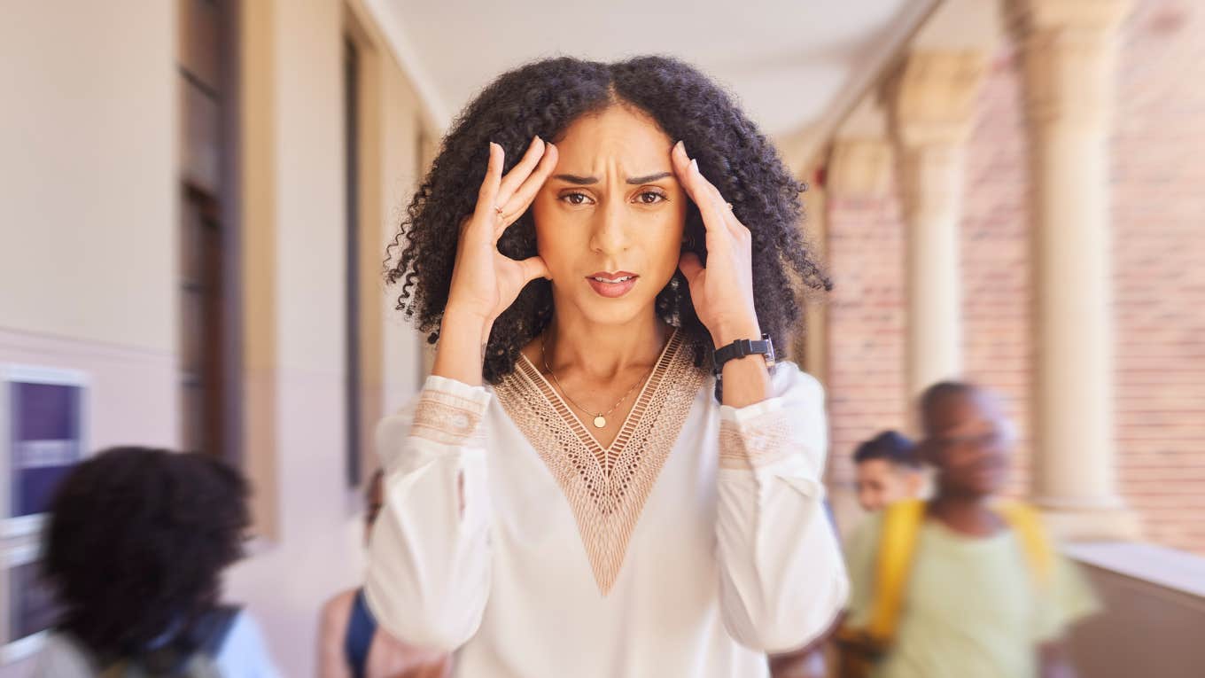 teacher stressed after dealing with parents at school