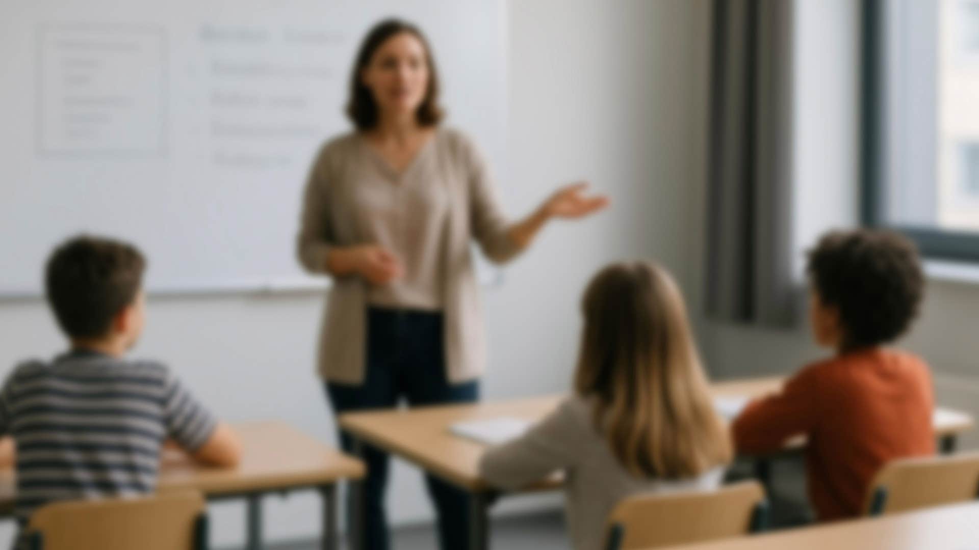 teacher trying to discipline kids who arent listening