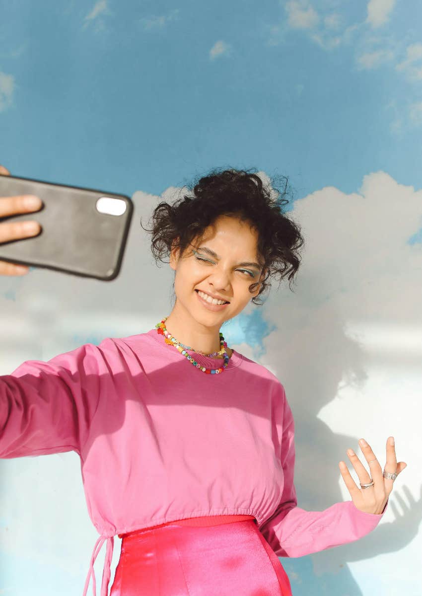 woman dressed in trendy gen z clothing