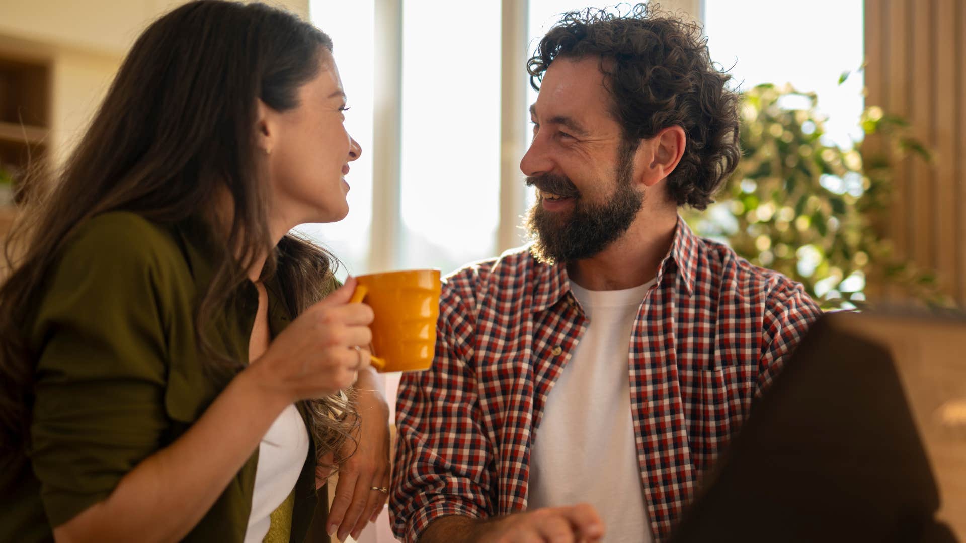 consistent man smiling at his partner