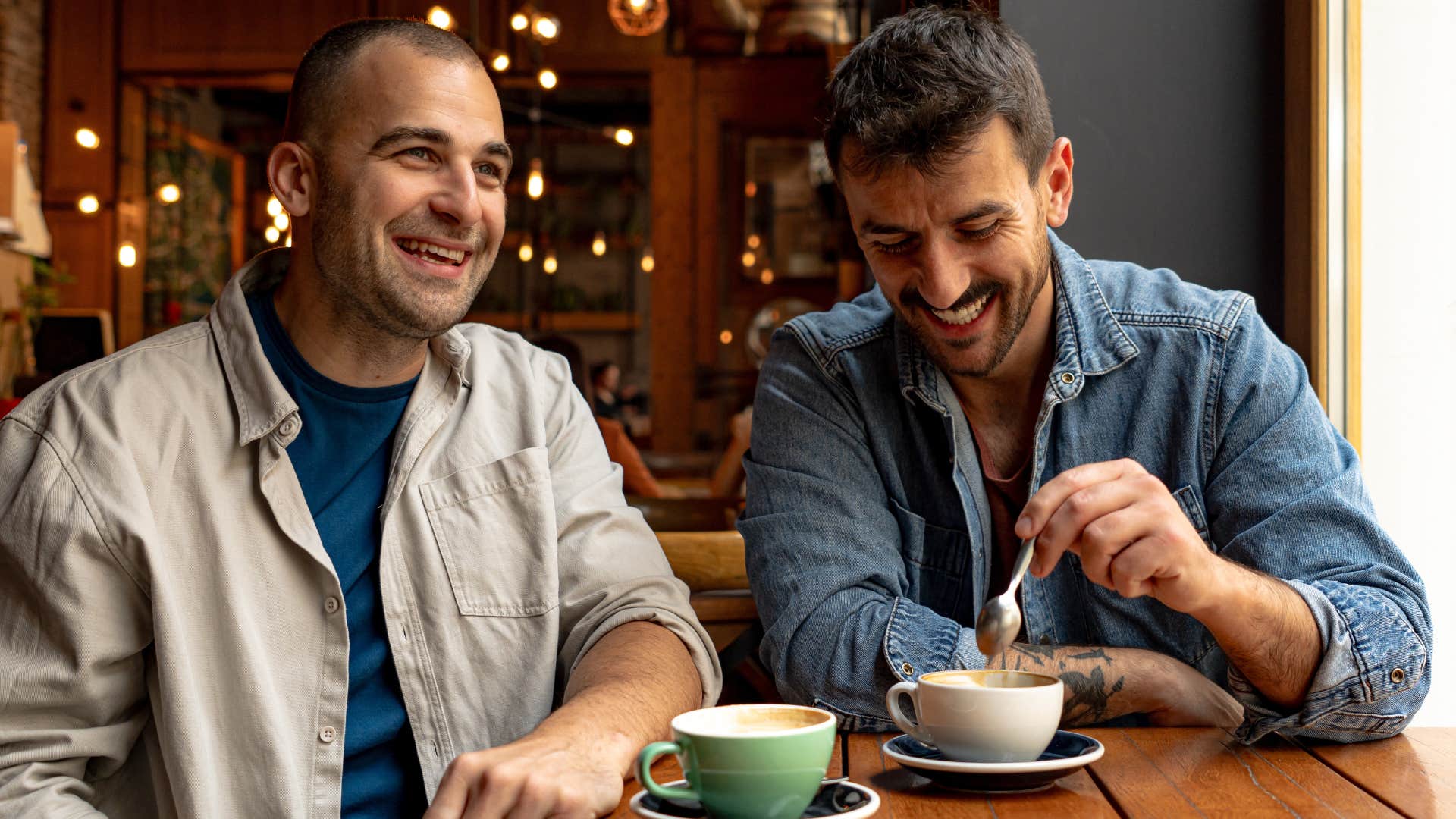 man defending his partner's reputation with male friend