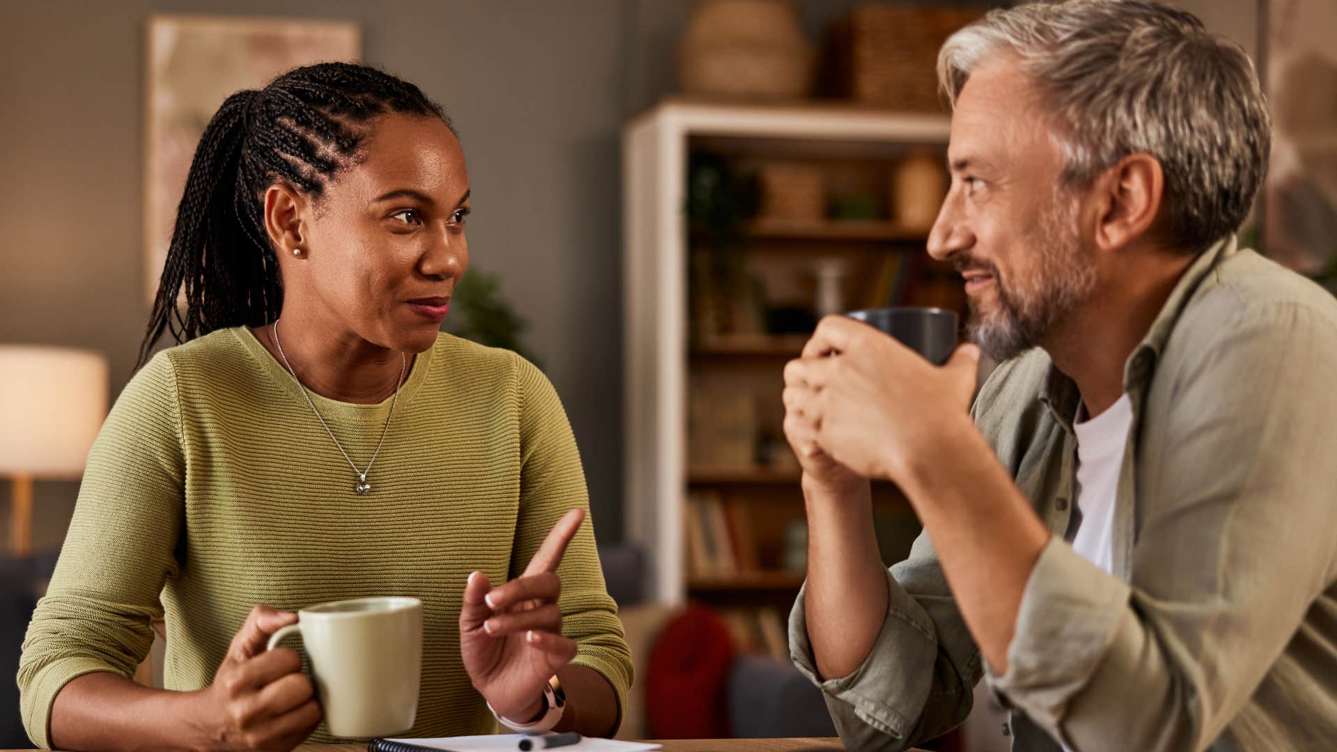 woman talking to a man who values her opinion