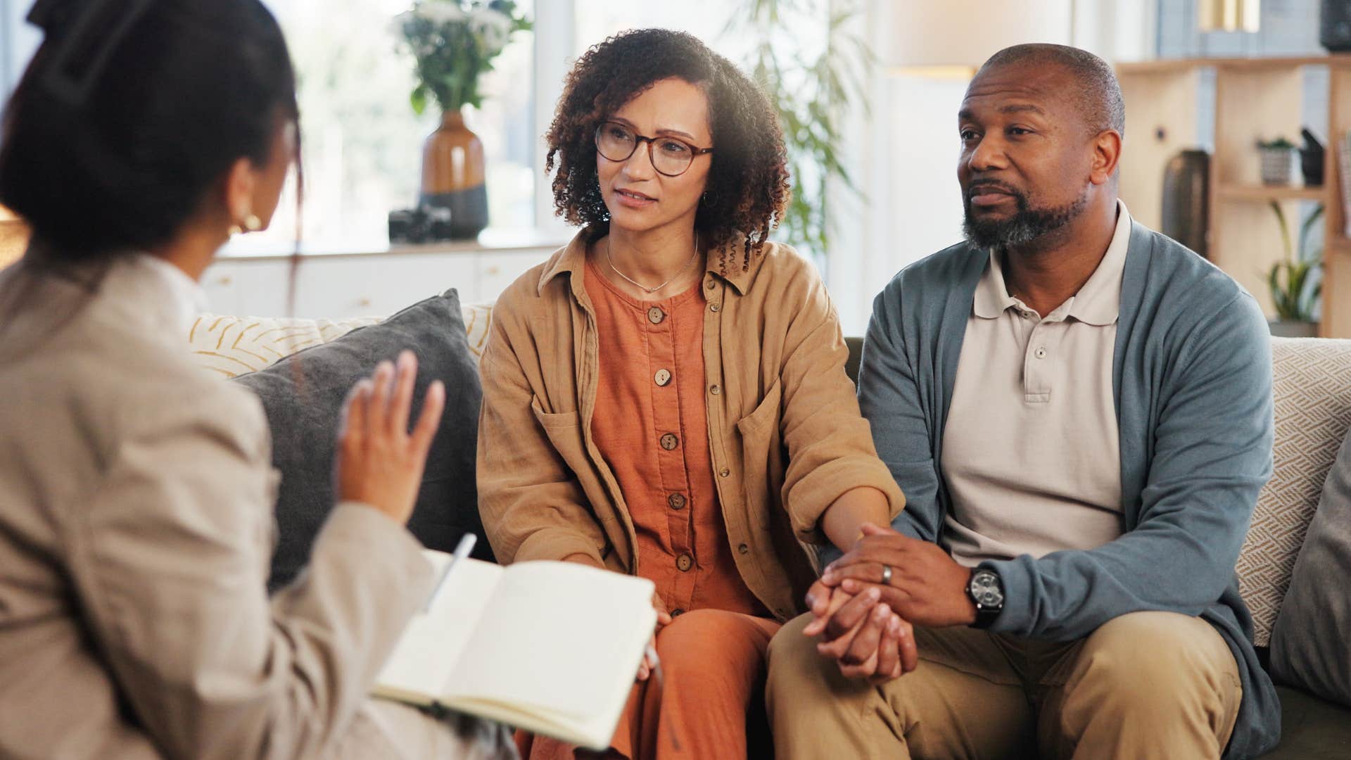 woman sitting with her partner who's willing to change