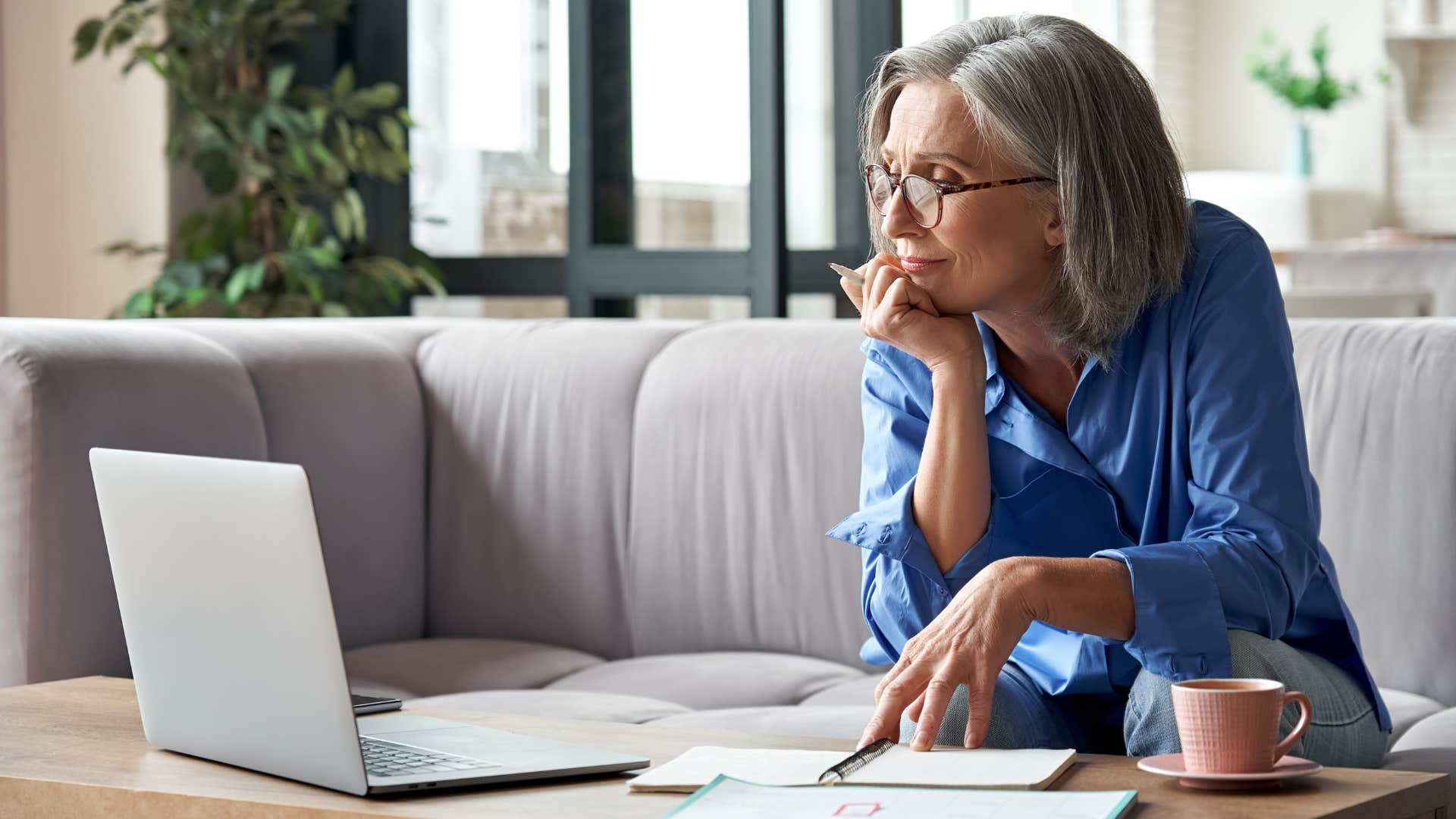 older woman appreciating her career growth