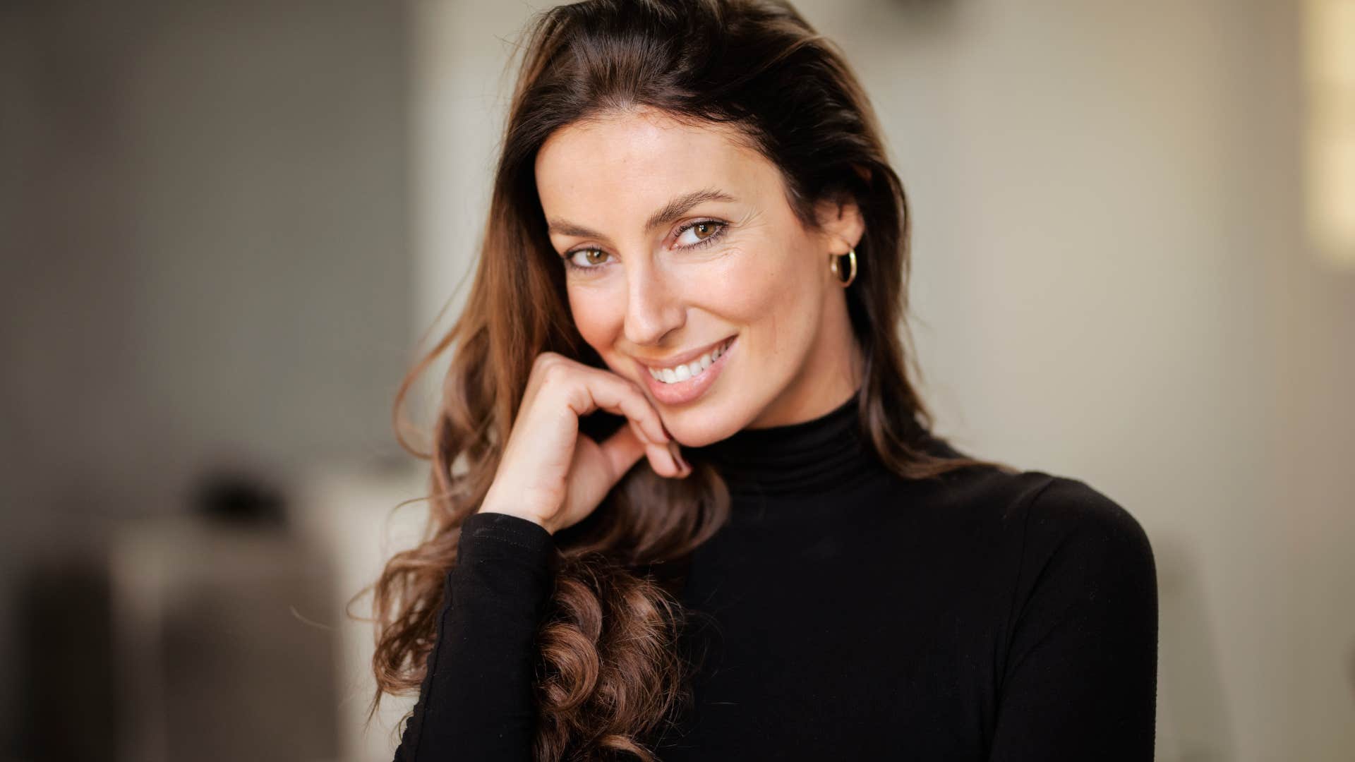 confident woman being authentically herself smiling