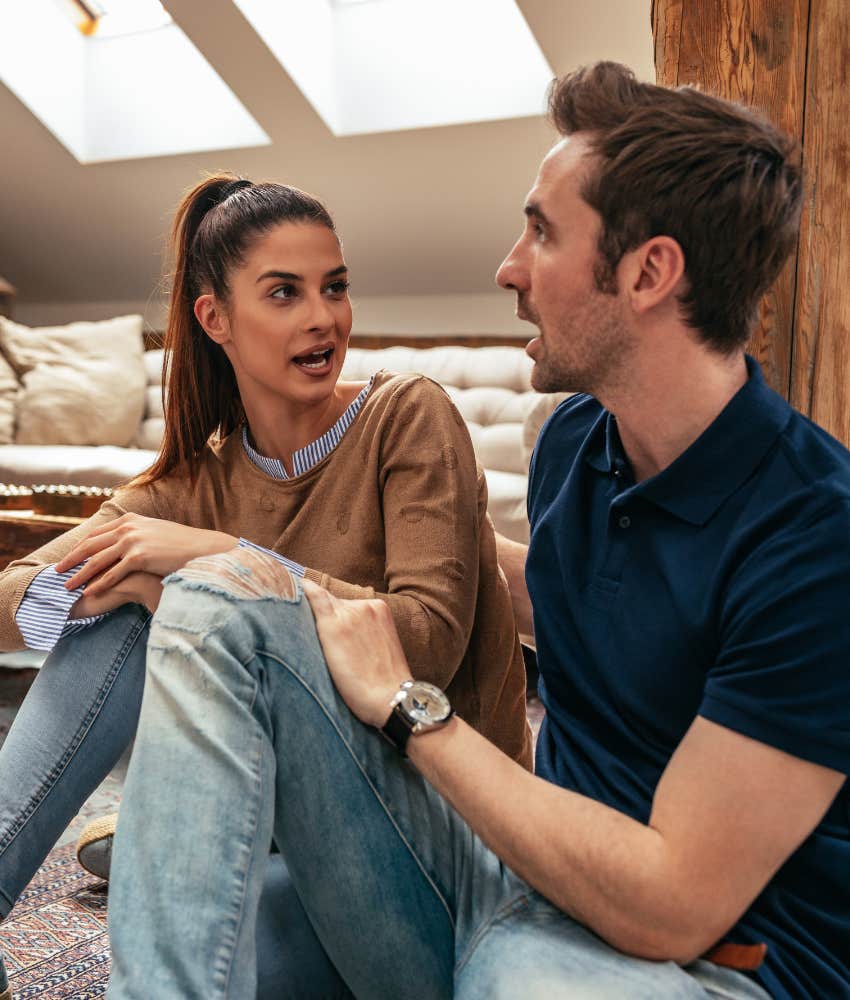 Secure couple discusses issue in relationship