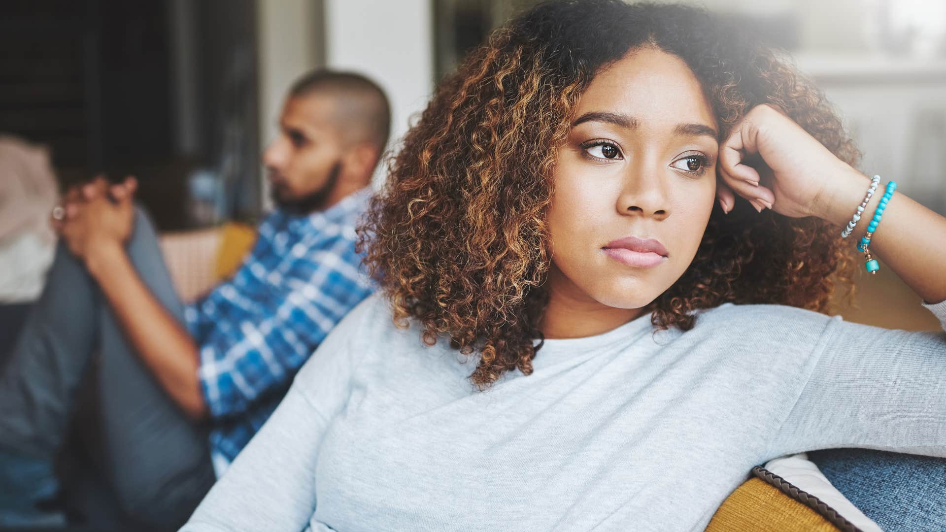 deeply unhappy woman saying she doesn't know who she is