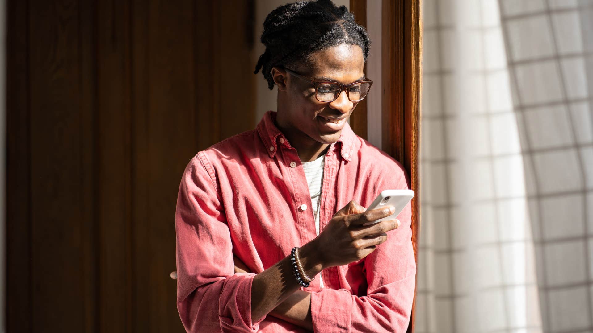 woman interacting on social media looking at her phone