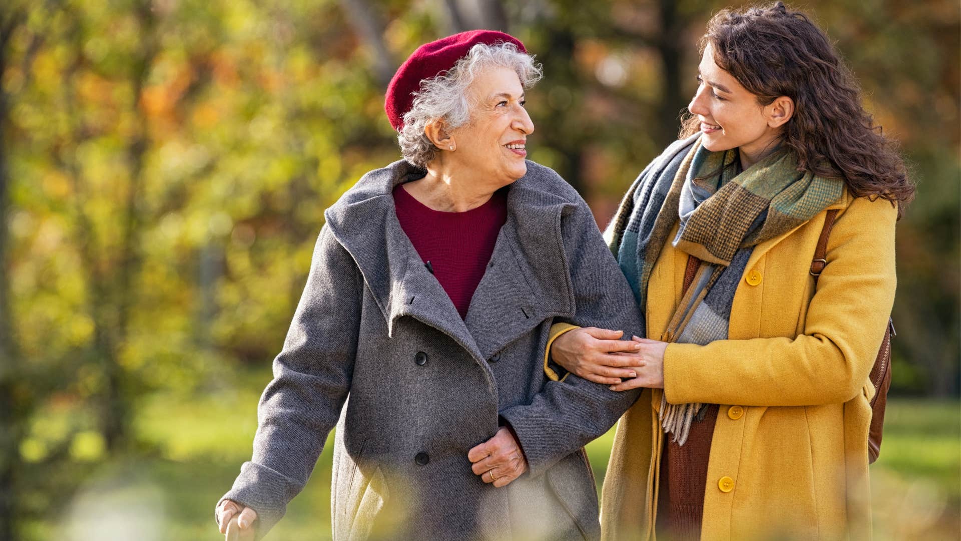 woman who knows the impact of small actions walking with her grandmother
