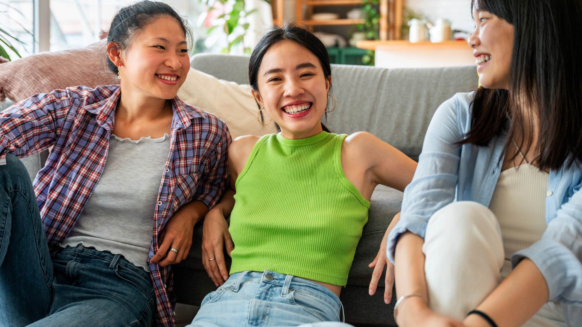 caring woman including all her friends so nobody is left out