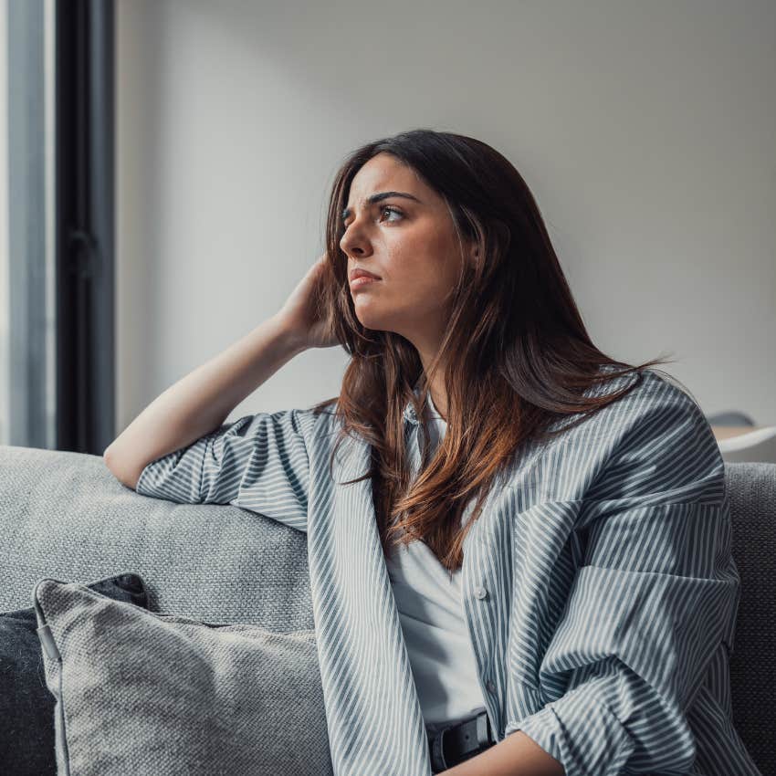 woman who is naturally intelligent becoming aware of negative thoughts