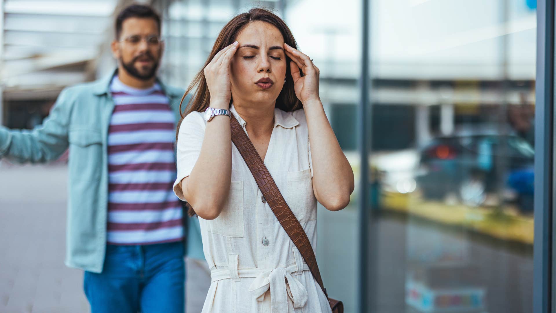 woman getting mad about small things with her partner