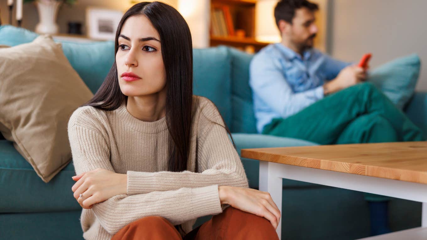 Things Women Should Never Give To A Man No Matter How Long They've Been Together woman annoyed by husbands behavior looking upset