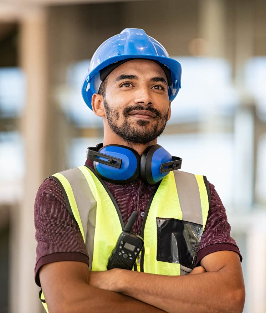 happy construction worker
