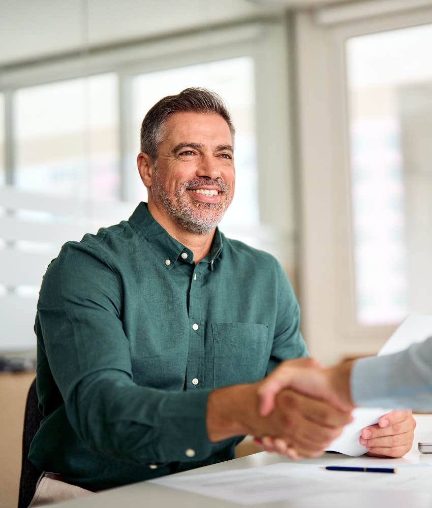 man interviewing for trade job