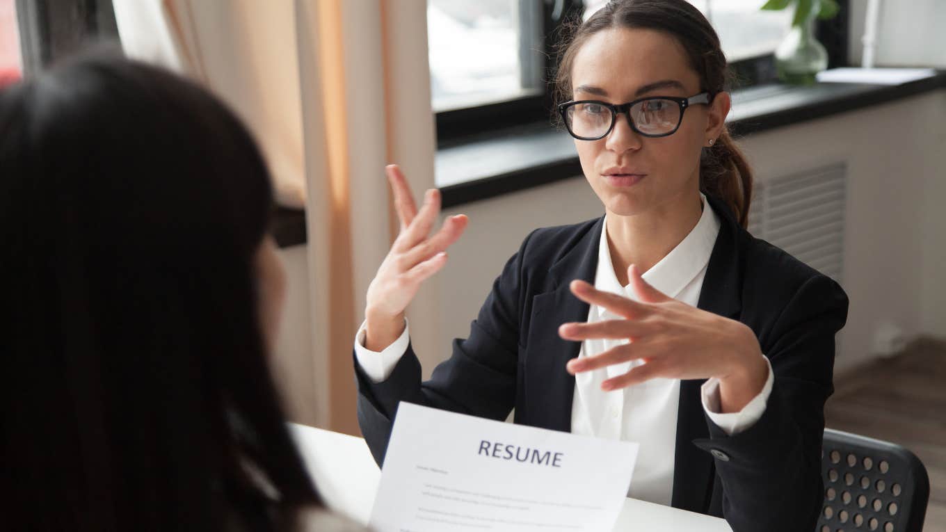 woman in a job interview