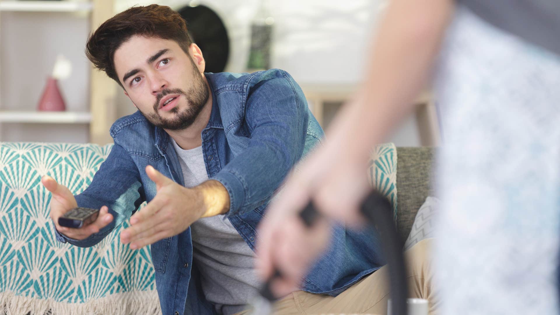 couple following traditional roles at home
