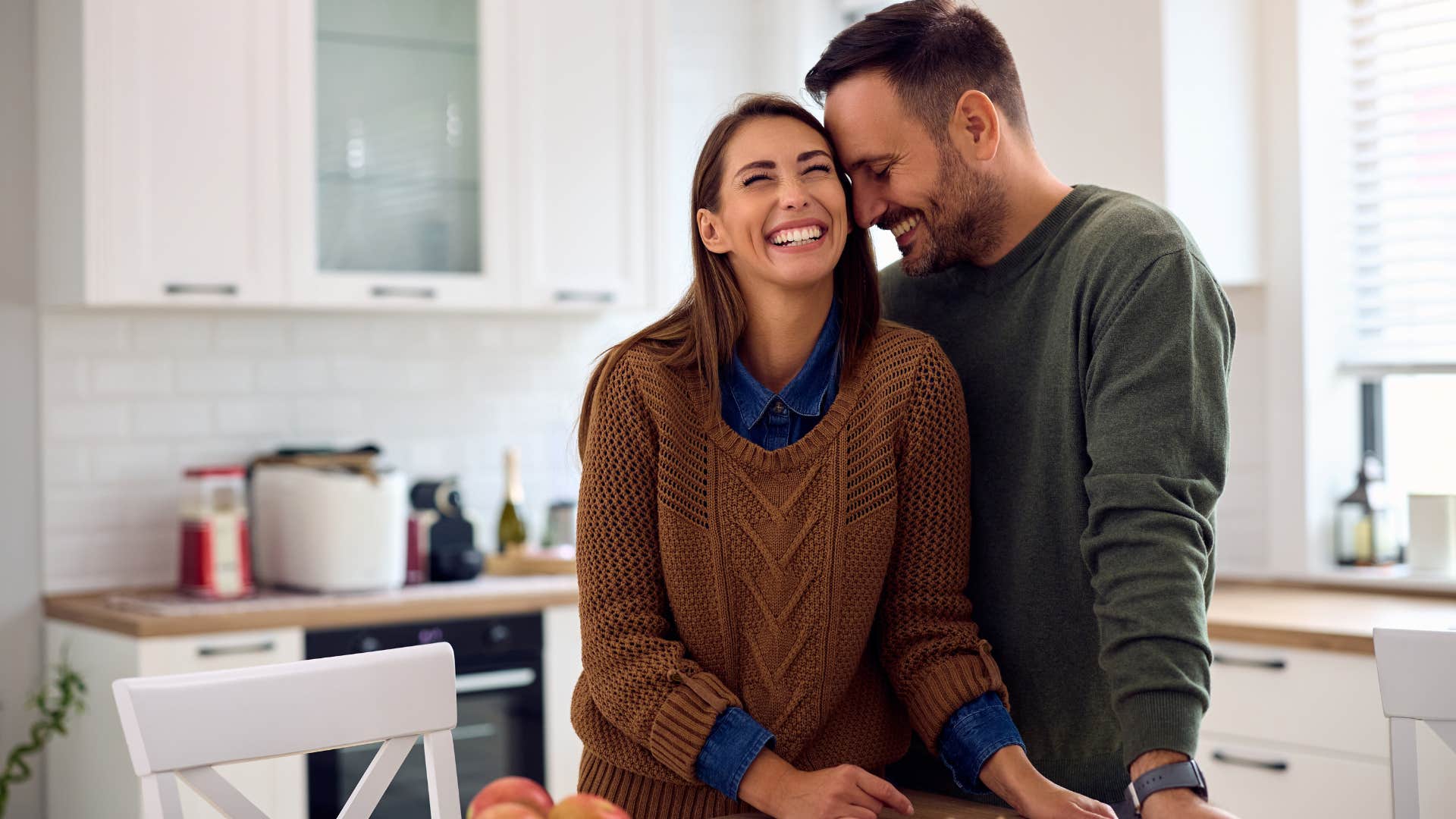 couple comfortable sharing a space together