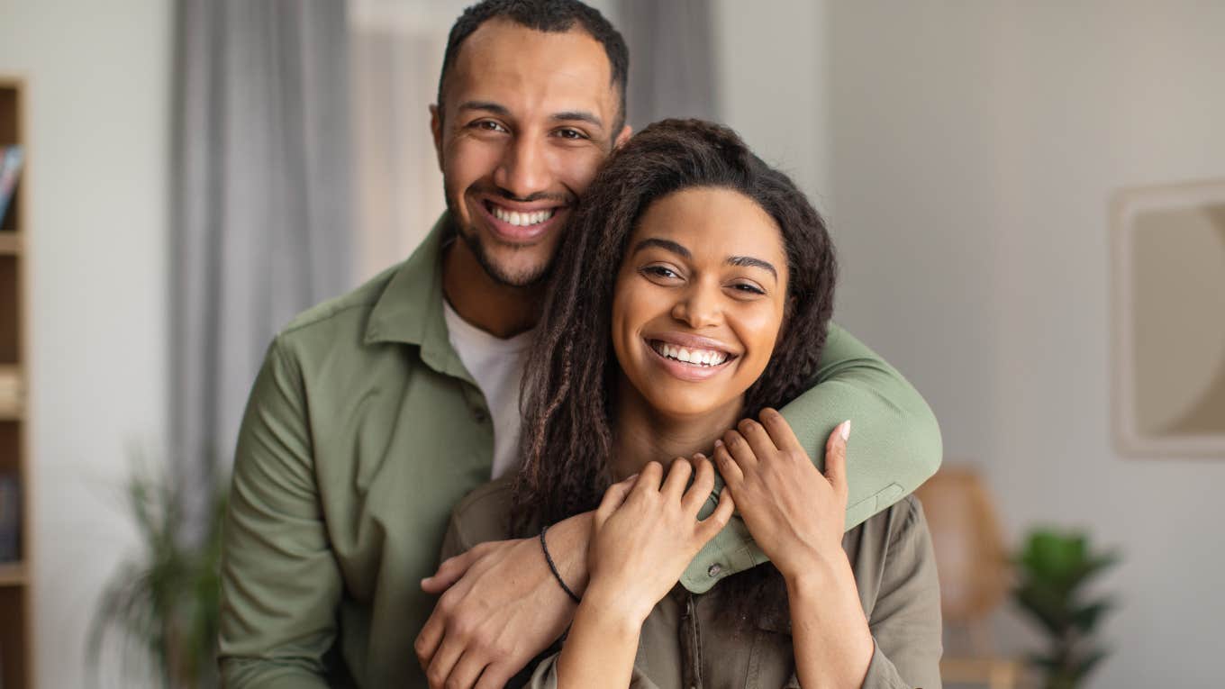 couple hugging loving each other from depths of their souls