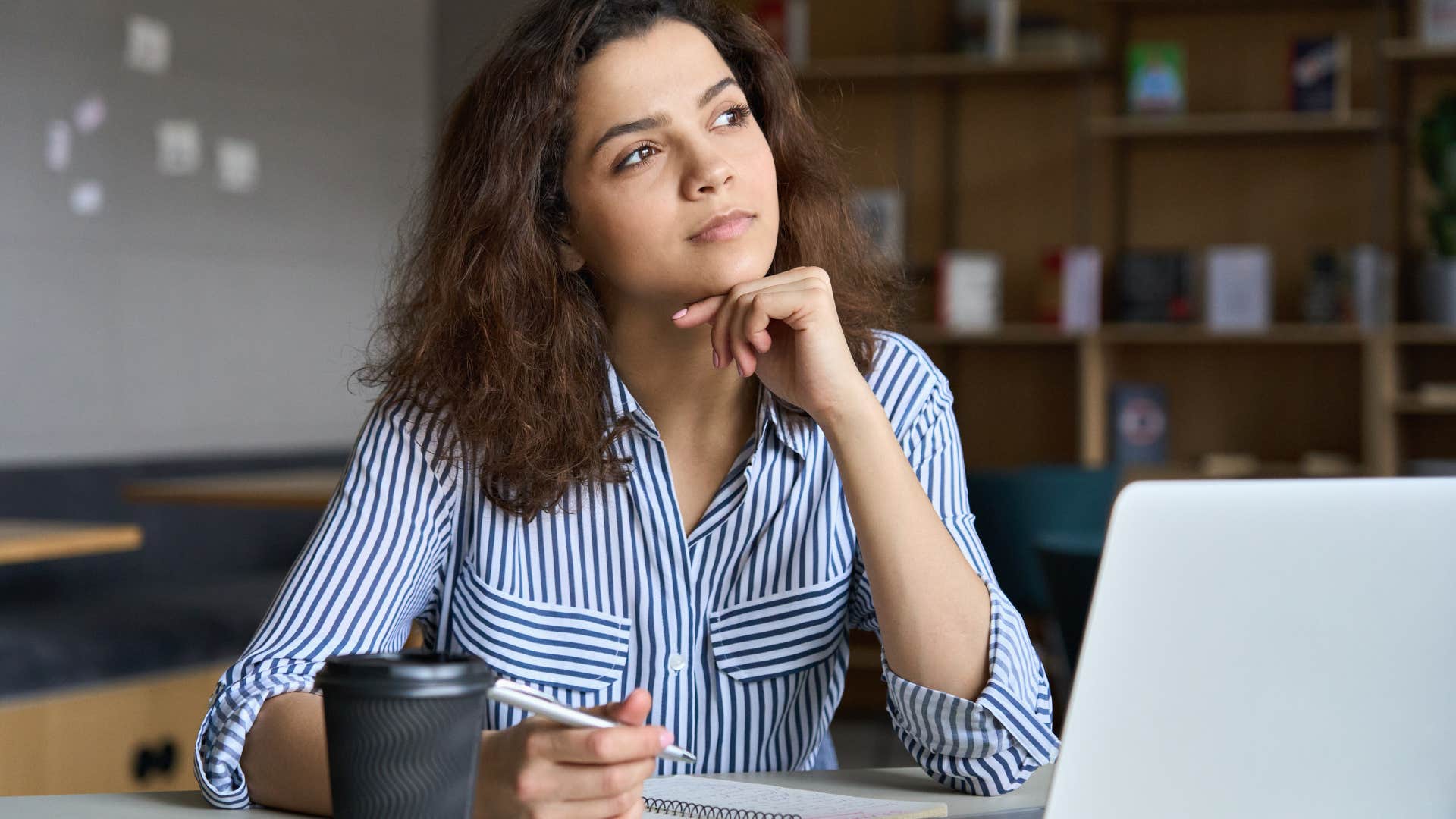 woman who is quieting her mind by thinking about something else