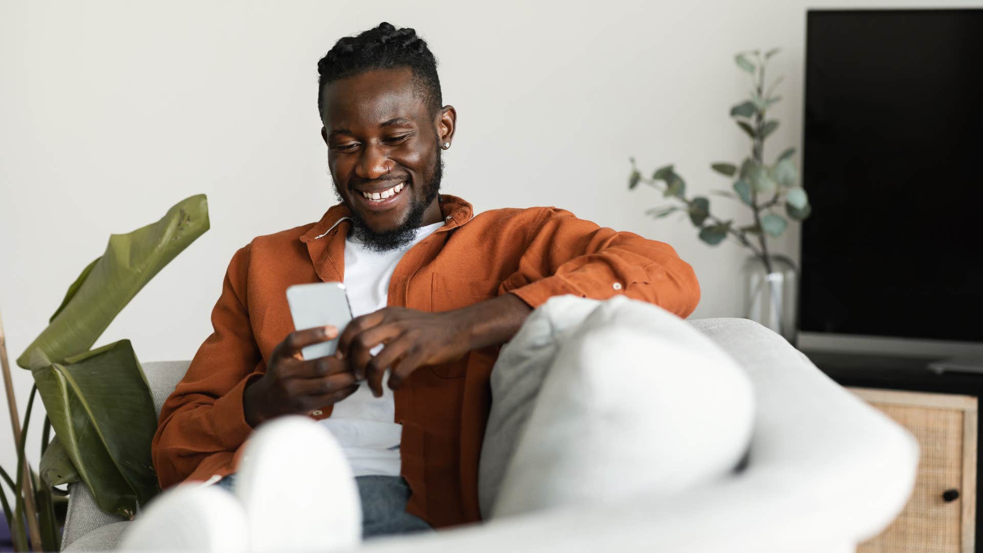 man curating his social media feed