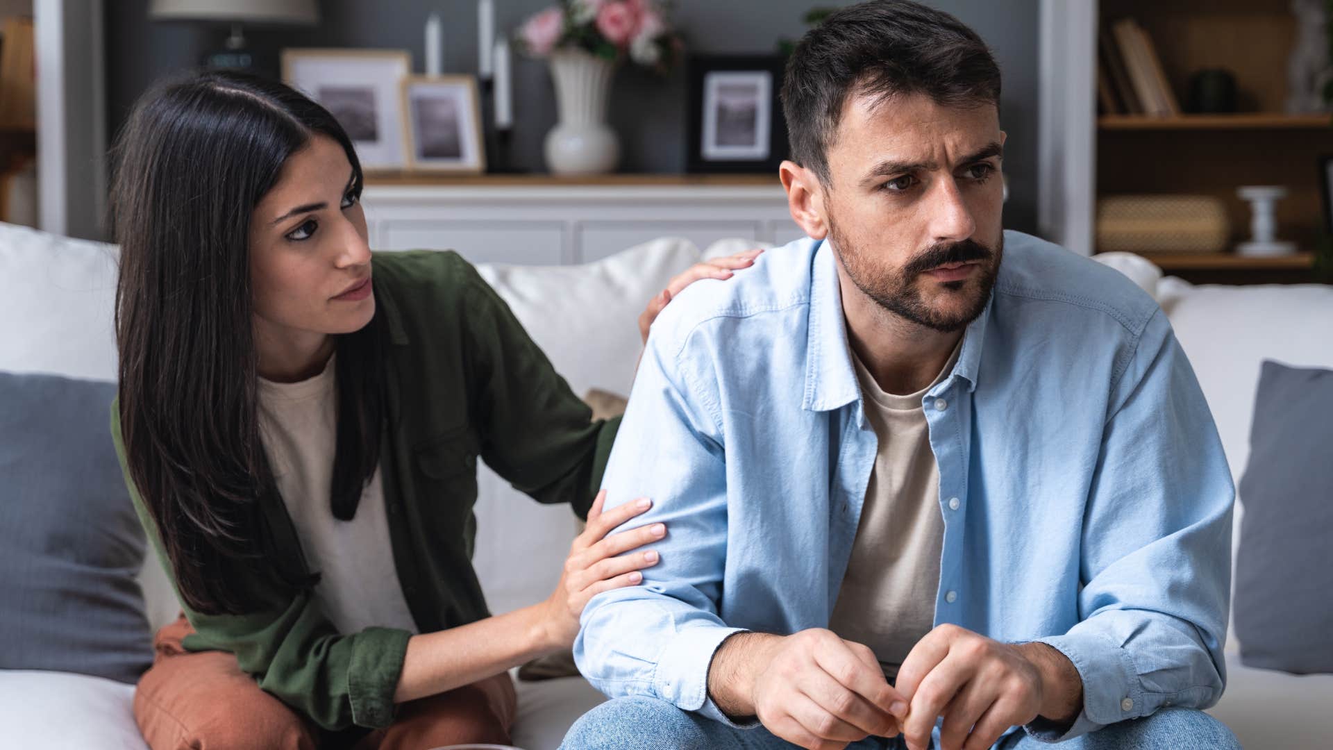 man using the silent treatment on his wife