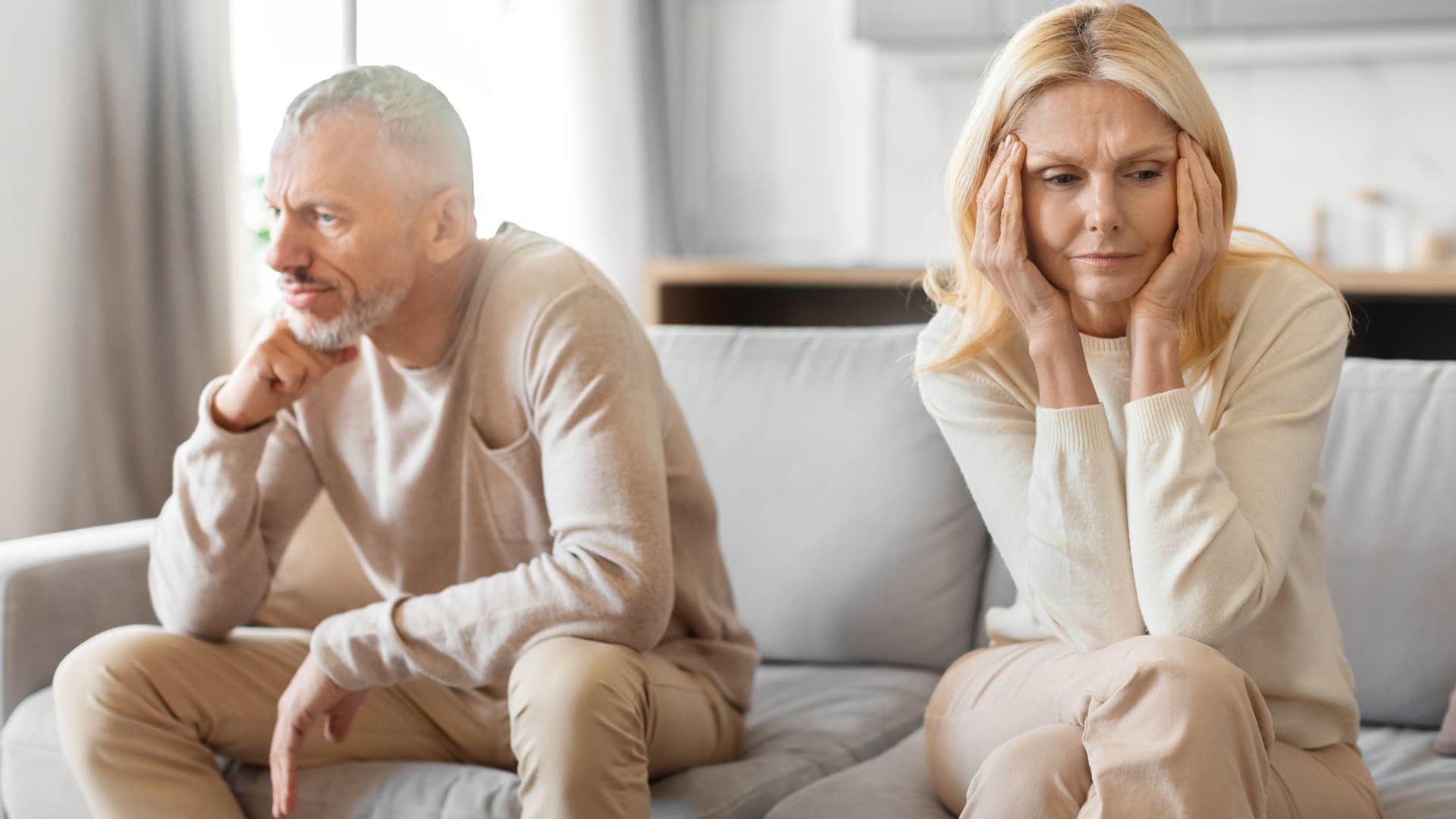 woman turned away from her husband who is weaponizing affection