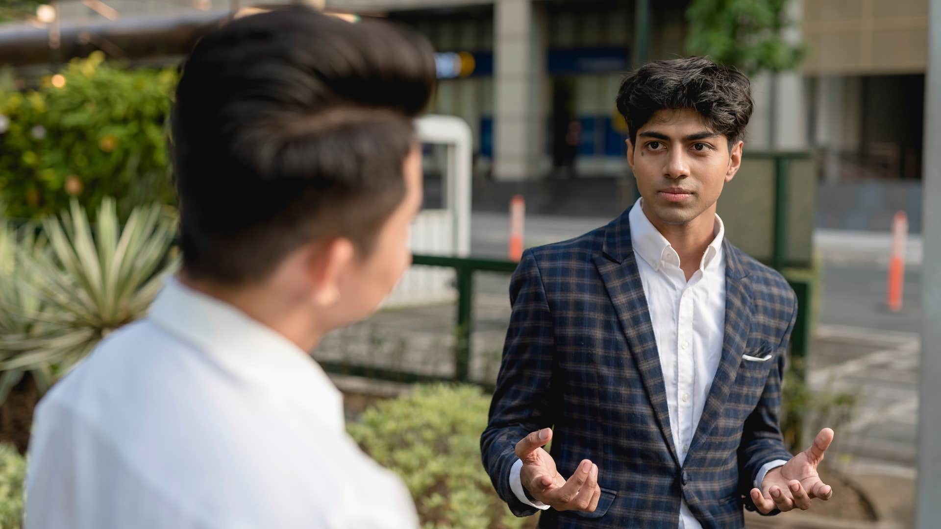 man advocating for himself in conversation