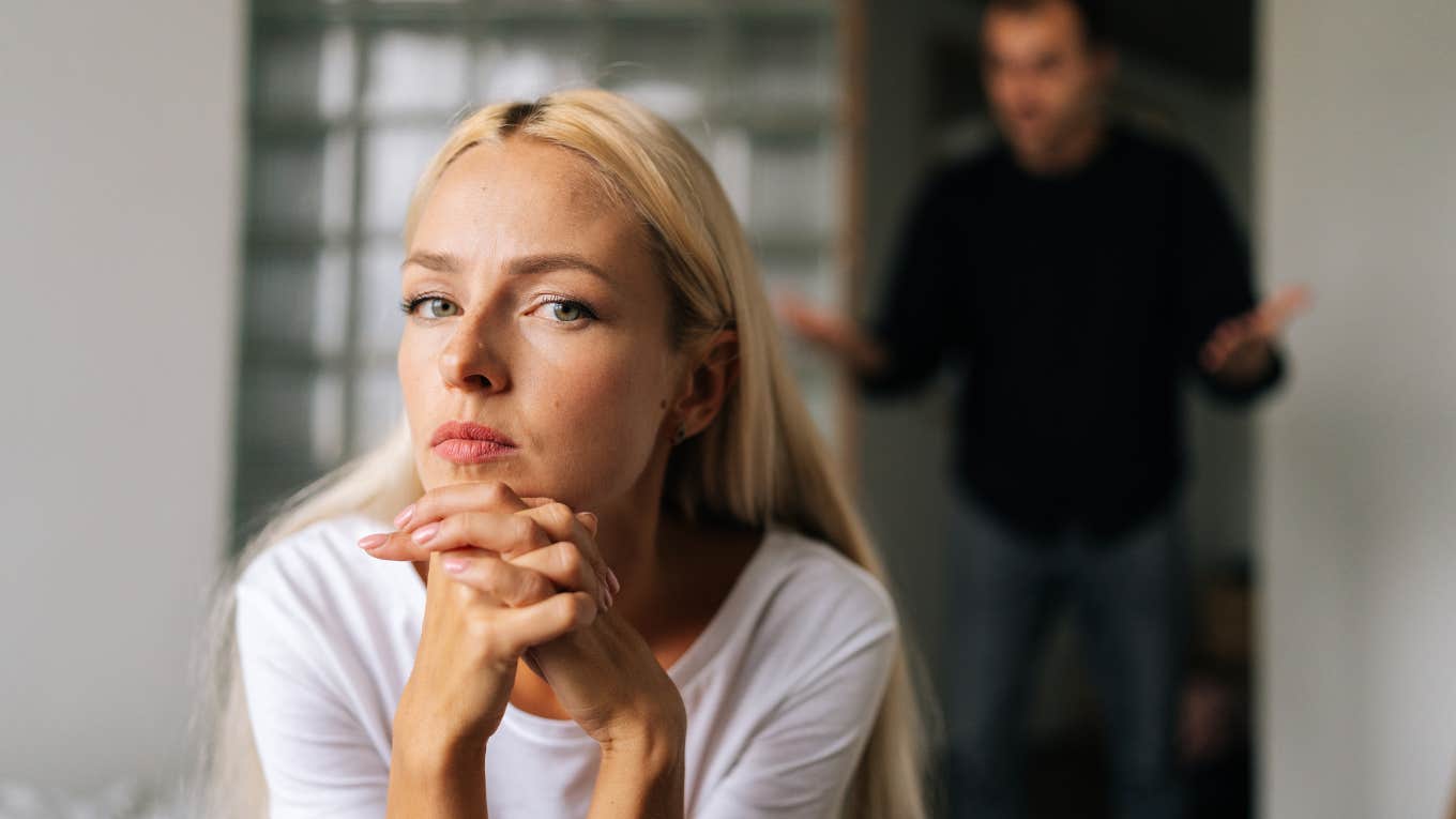 annoyed wife ignoring her husband