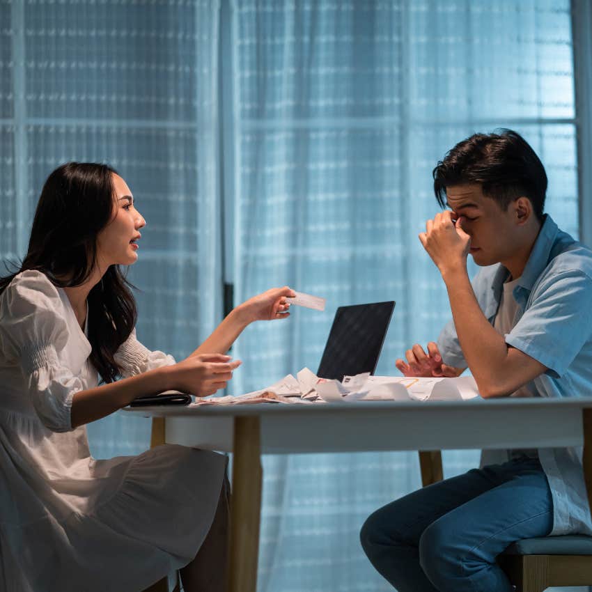 woman talking husband doesnt know how be poor