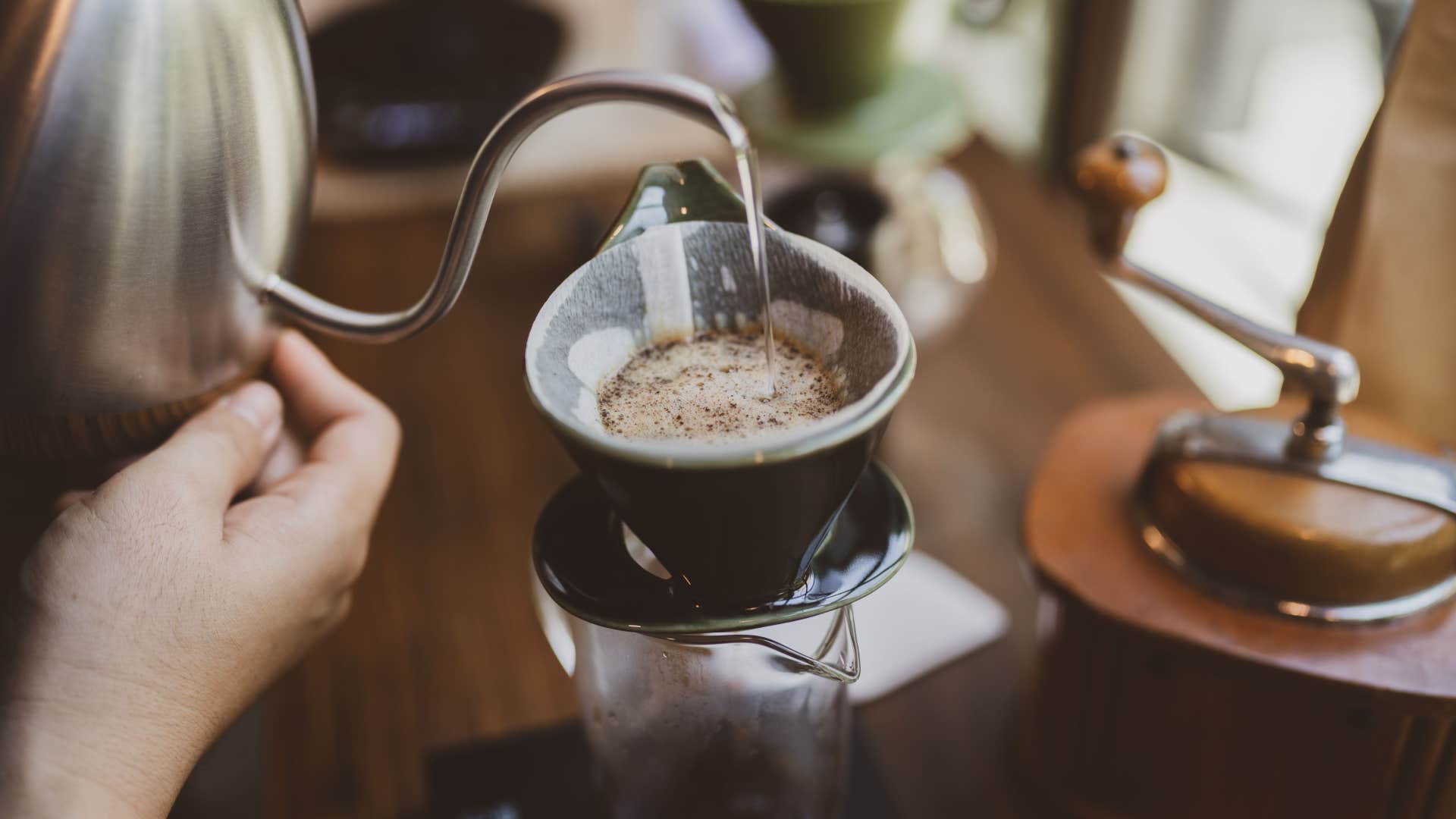 someone making coffee