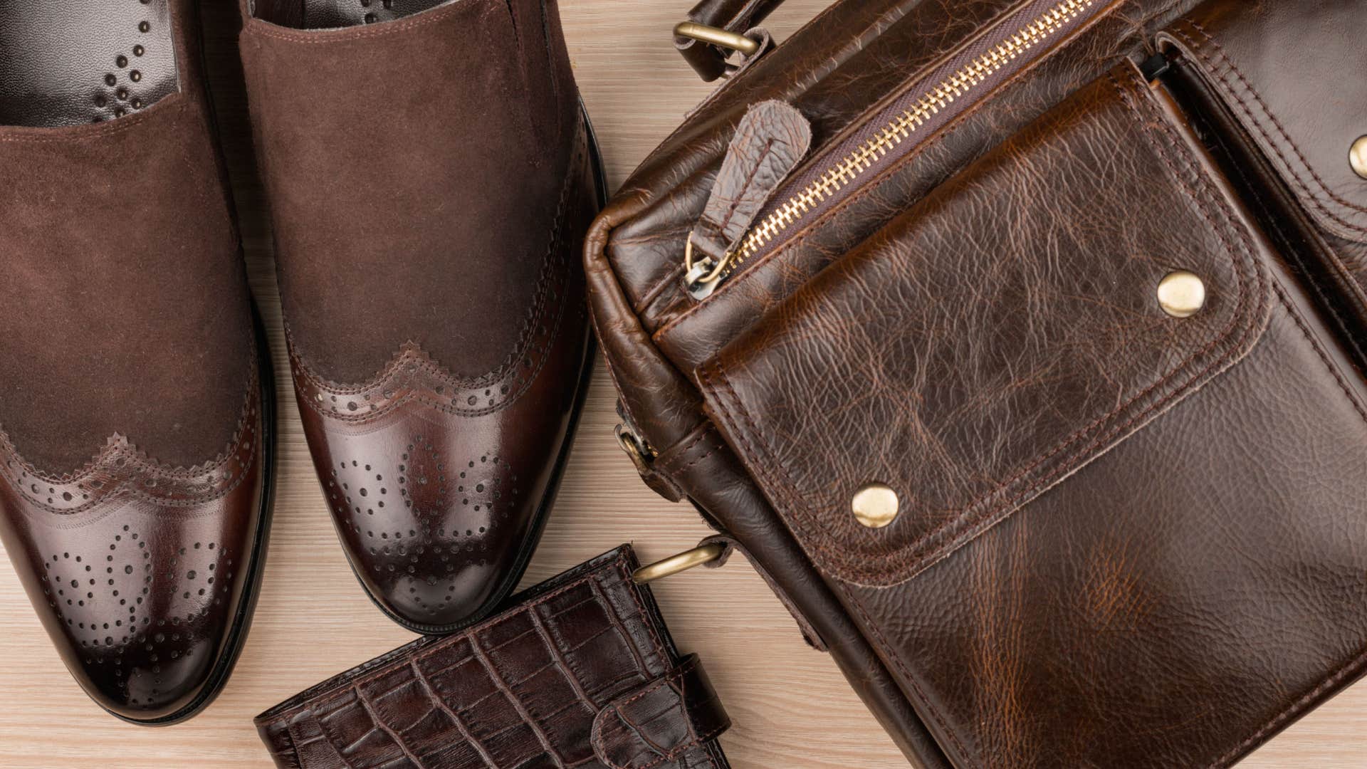 leather items such as shoes, bag and wallet