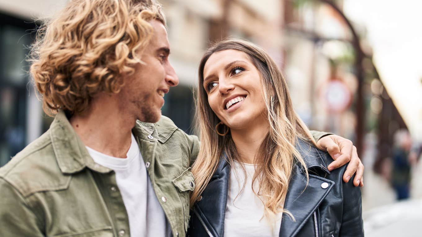 Couple where the woman is an ideal partner 