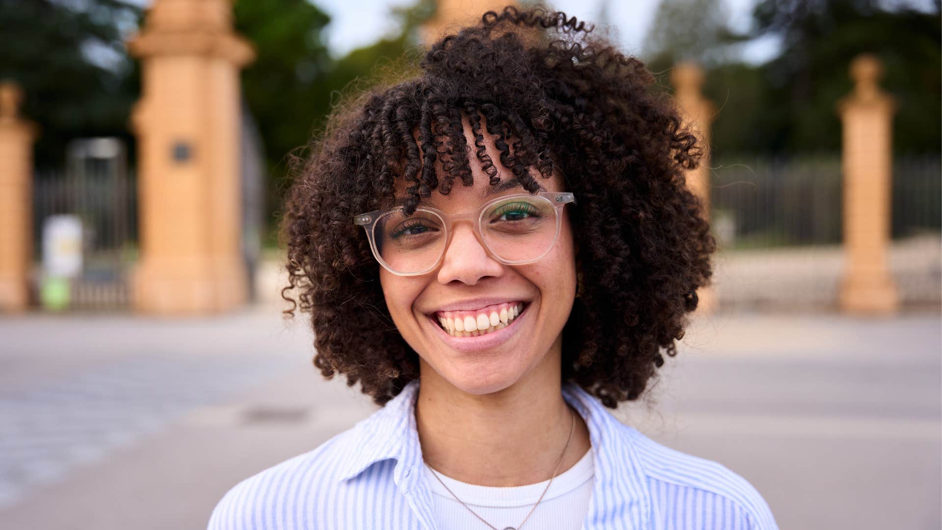 Nice person focuses on mental health with a smile