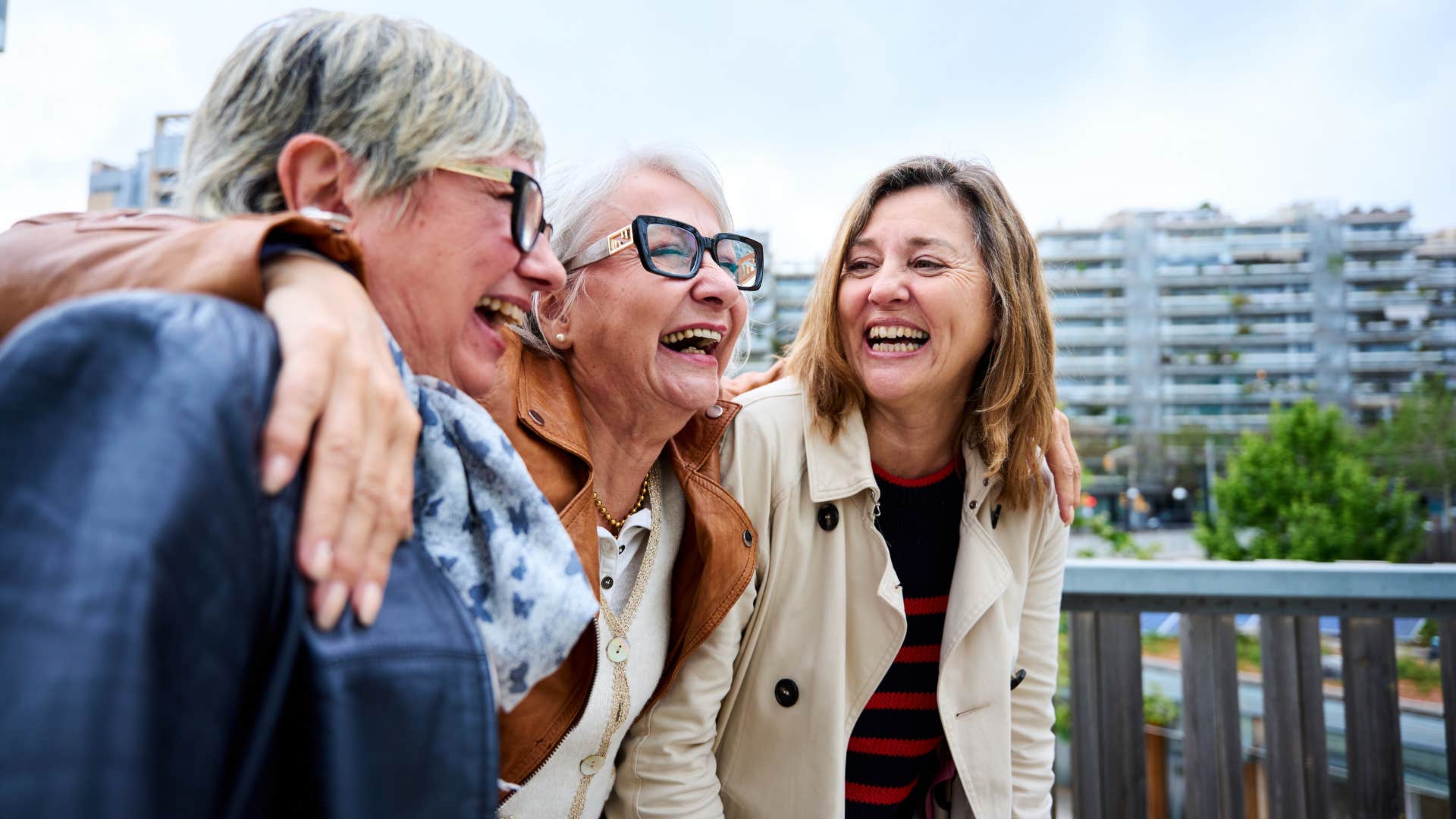 Forgiving person goes forward with friends