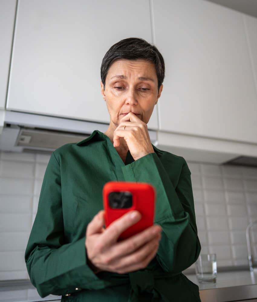 Anxious person considers deleting social media apps