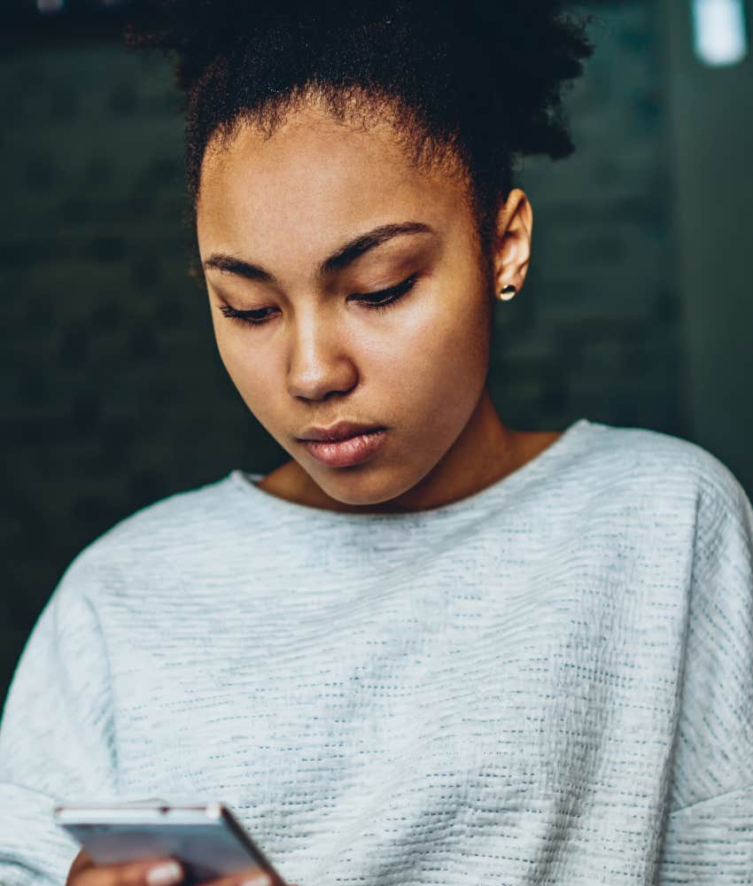 Serious person unfollows social media accounts