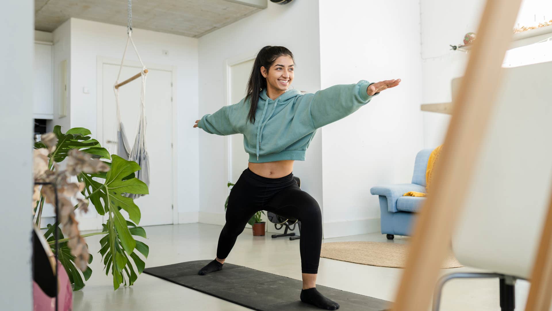 woman with the art of yoga as it boosts her energy