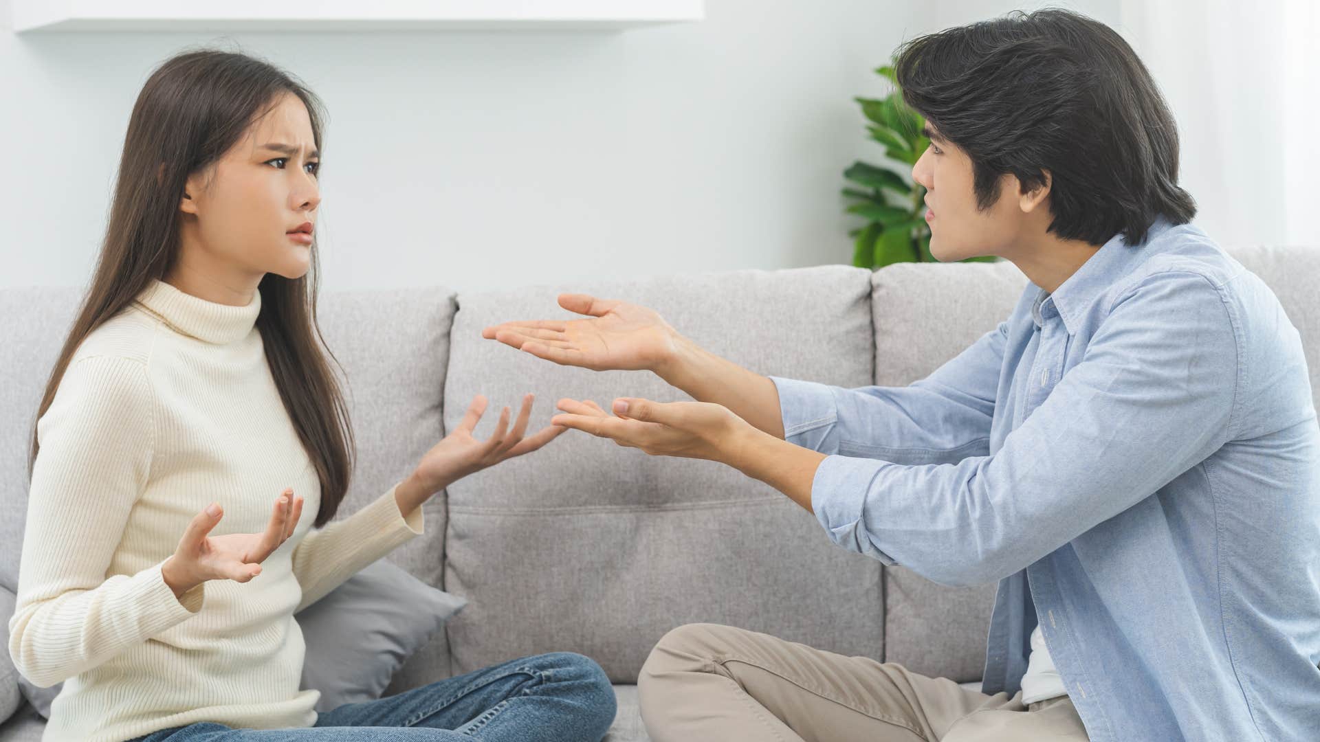 man who is a narcissist as he twists woman's secrets